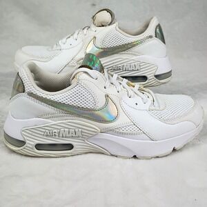 Nike Air Max Excee Sneakers Womens 8.5 White Excellent Iridescent Holographic